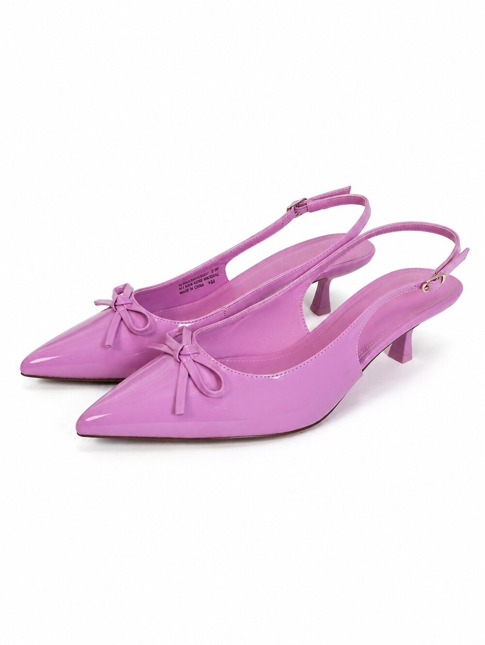 Madden Girl Pink Patent Bow Slingback Kitten Heels Size 8.5, Y2k, Coquette